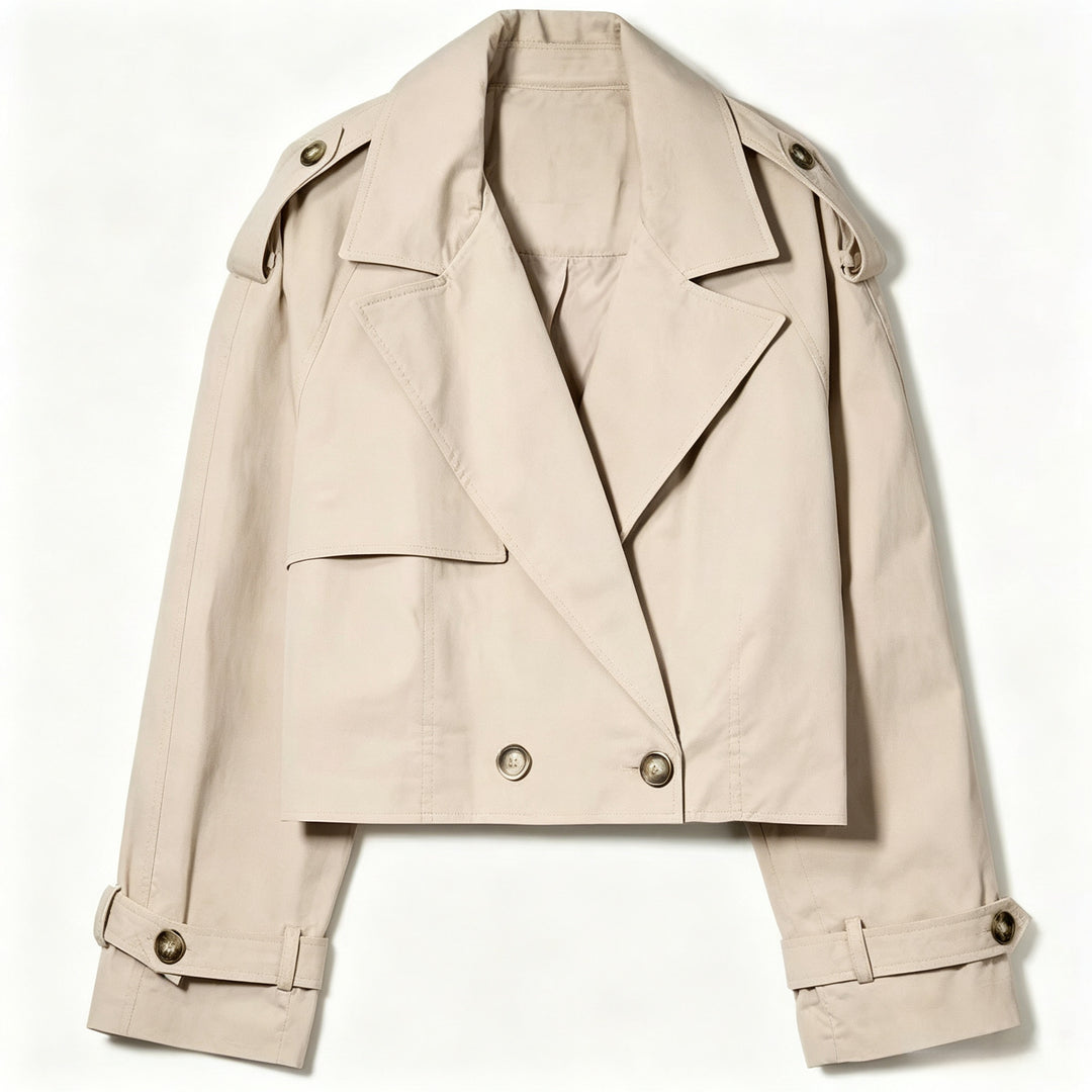 Women's Stylish Short Trench Coat Mune Fashion