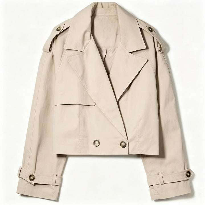 Women's Stylish Short Trench Coat Mune Fashion