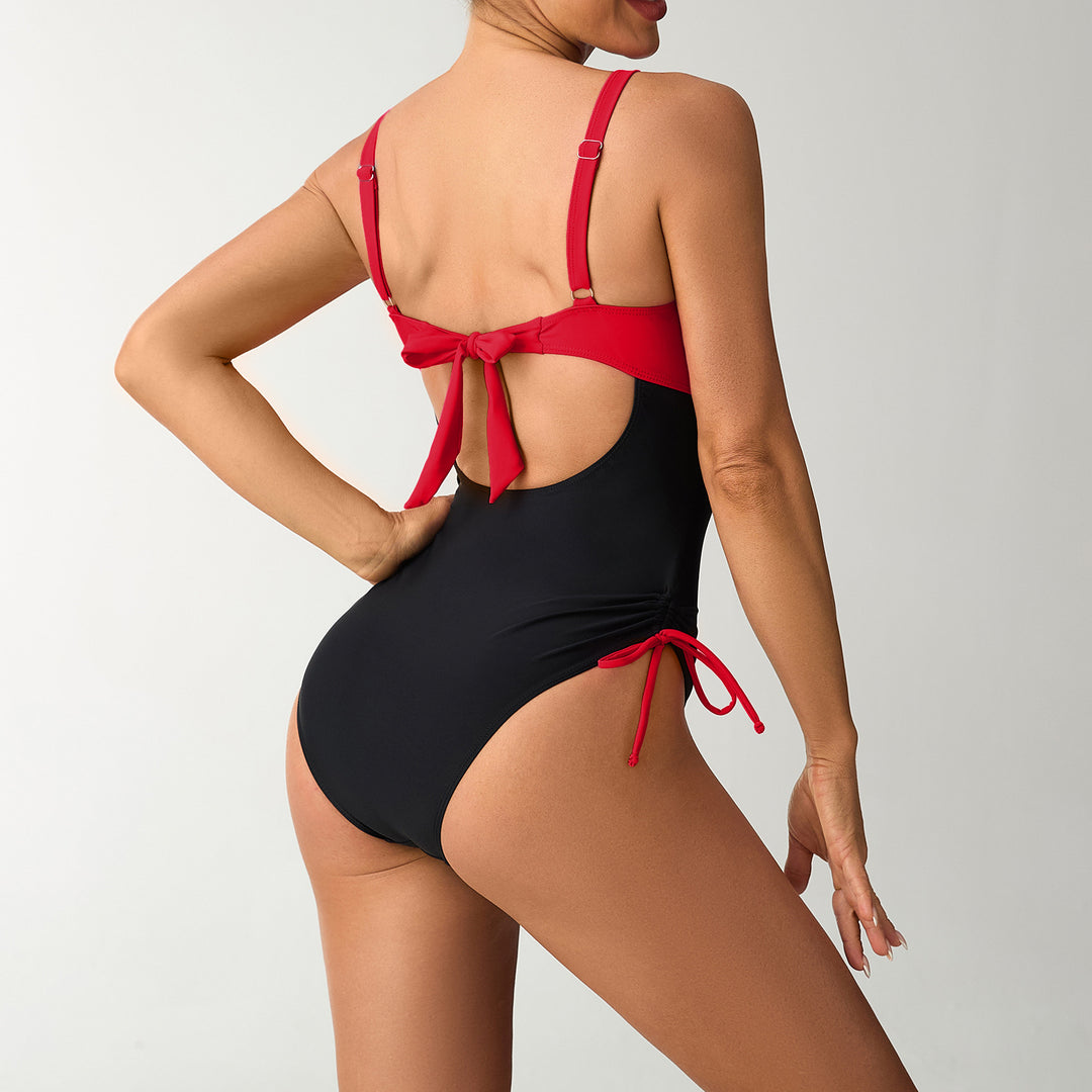 Women's One-Piece Swimsuit with Sophisticated Wrap Design Mune Fashion