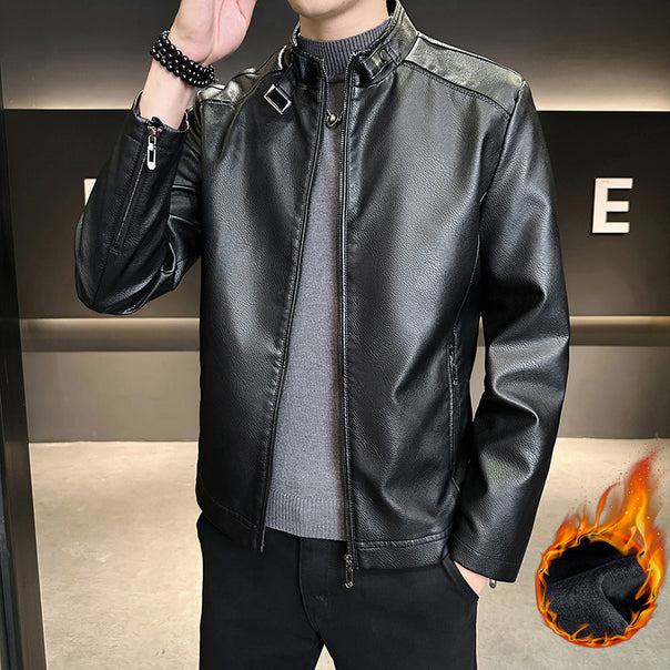 Men's Fashionable Faux Leather Jacket in Casual Design Mune Fashion