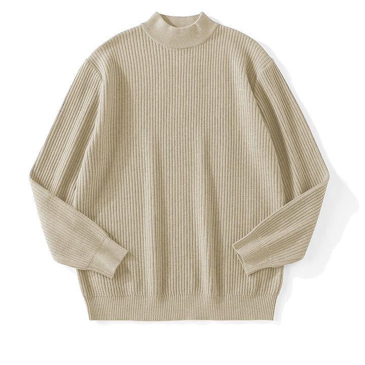 Men's fine knit pullover with stand-up collar Mune Fashion
