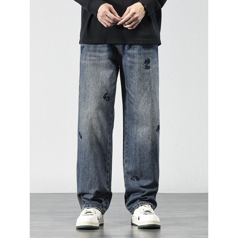 Men's Comfortable and Stylish Jeans with Embroidery Mune Fashion