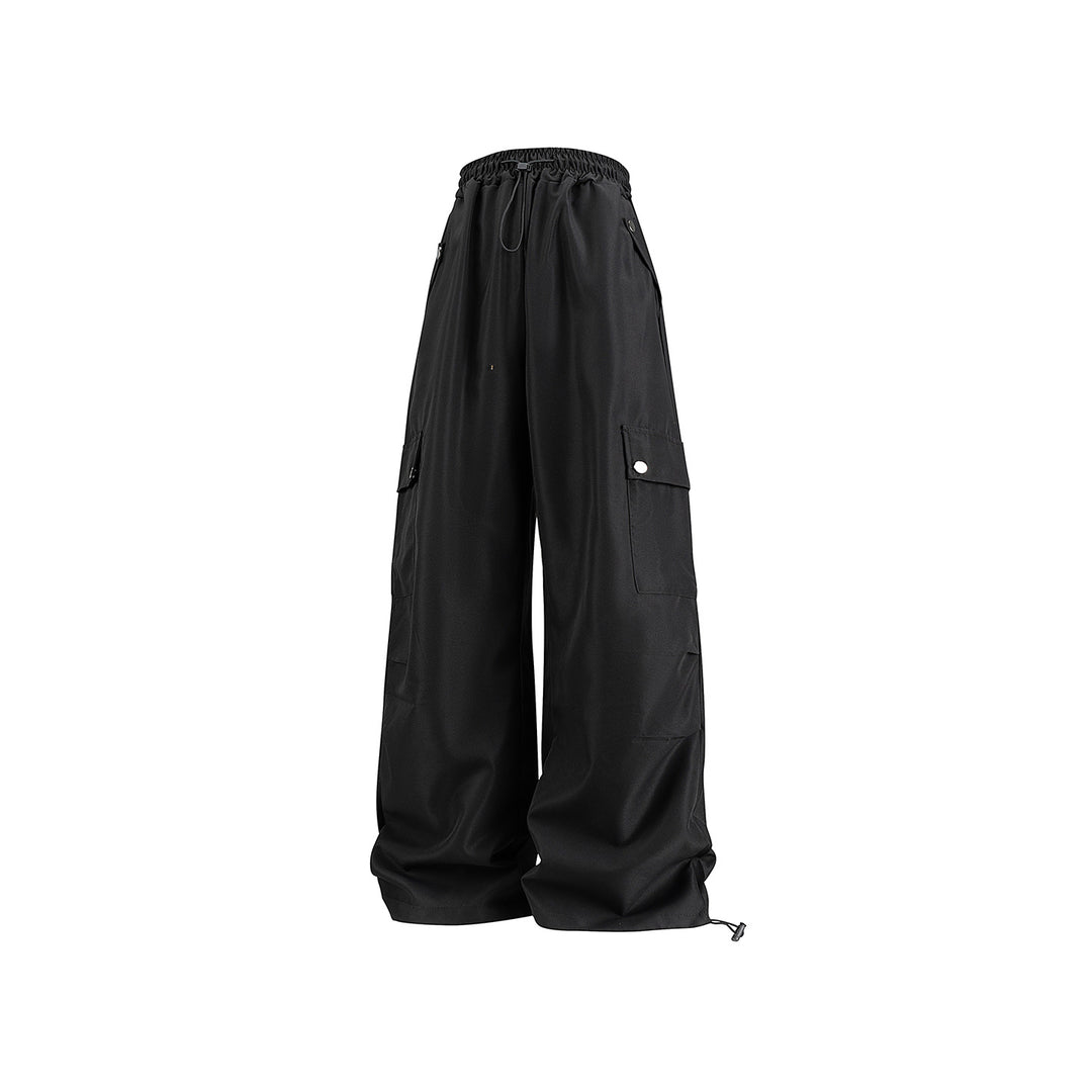 Damen Baggy-Cargo-Hose mit Tunnelzugbund, großen Klappentaschen und verstellbarem Saum Mune Fashion