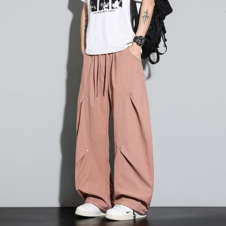 Women Wide Layered Lounge Pants with Cargo Details & Elastic Drawstring Mune Fashion