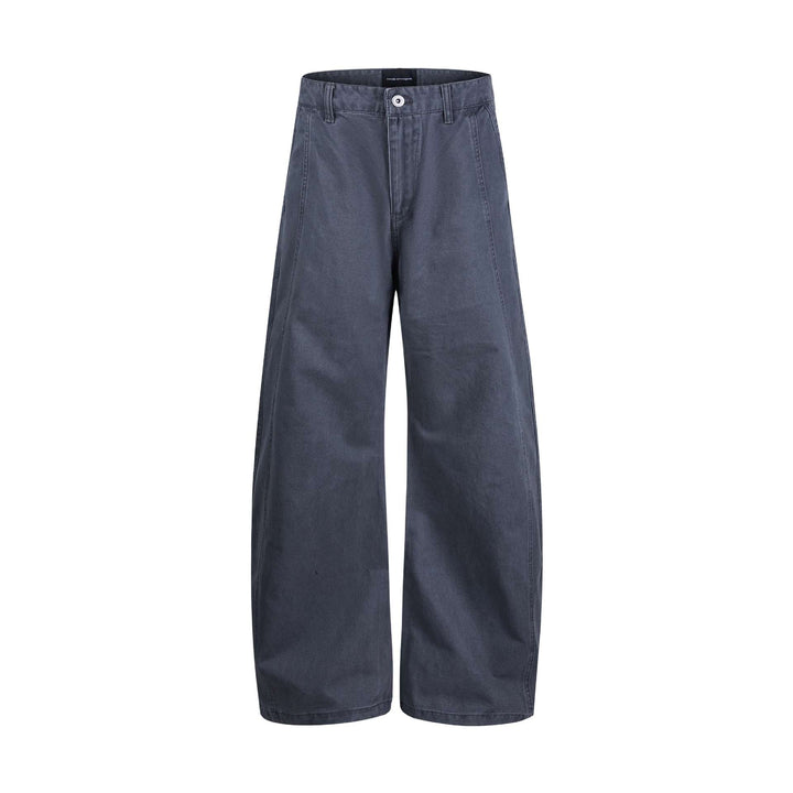 Women's wide ankle-length trousers with high waist made of cotton denim Mune Fashion