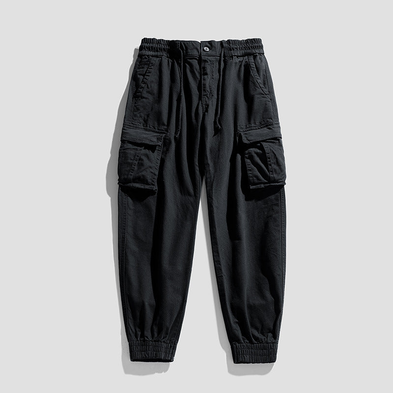 Men's Urban Utility Relaxed-Fit Cargo Jogging Pants with Drawstring and Multiple Pockets Mune Fashion