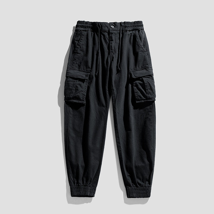 Men's Urban Utility Relaxed-Fit Cargo Jogging Pants with Drawstring and Multiple Pockets Mune Fashion
