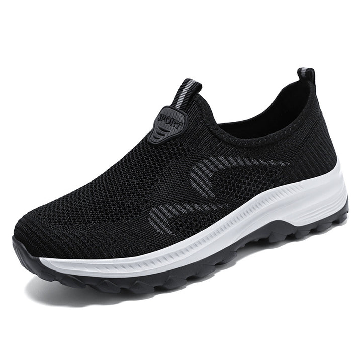 Women's seamless knit slip-on comfort sneaker with elastic sock shoe, shock-absorbing EVA midsole and grippy profile rubber sole Mune Fashion