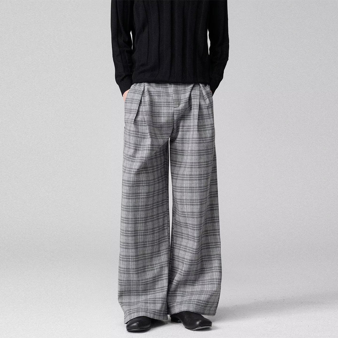 Men's Wide-Cut Checked Carrot Pants Mune Fashion