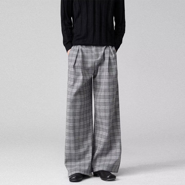 Men's Wide-Cut Checked Carrot Pants Mune Fashion