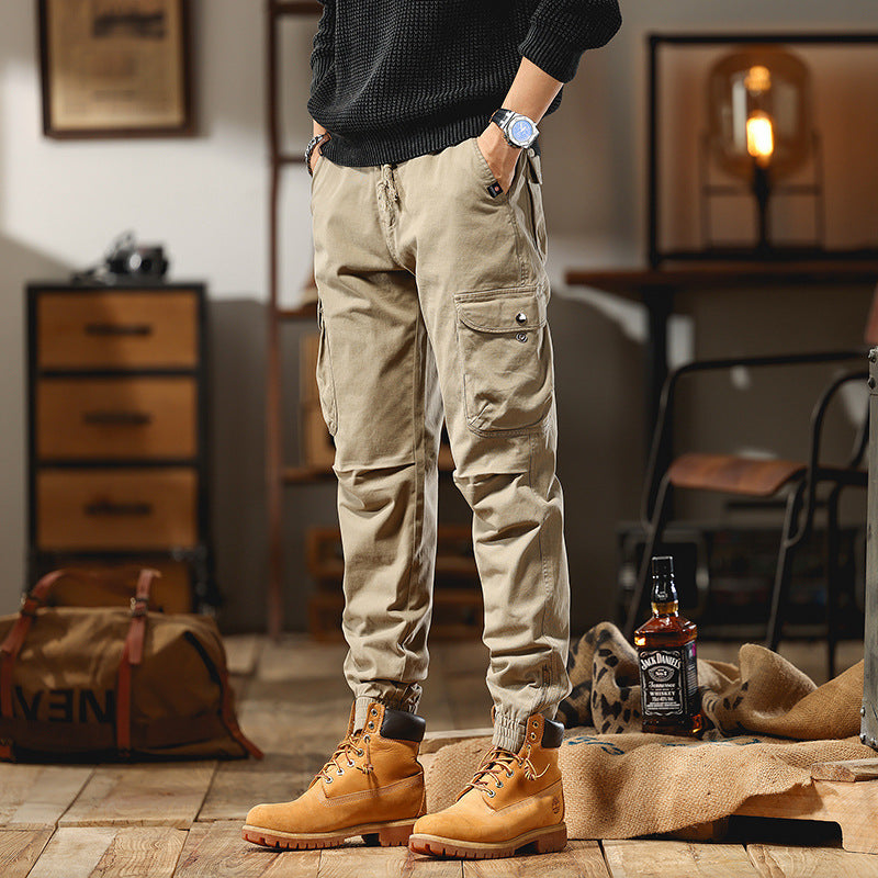 Men's cargo joggers with multi pockets and elastic cuffs Mune Fashion