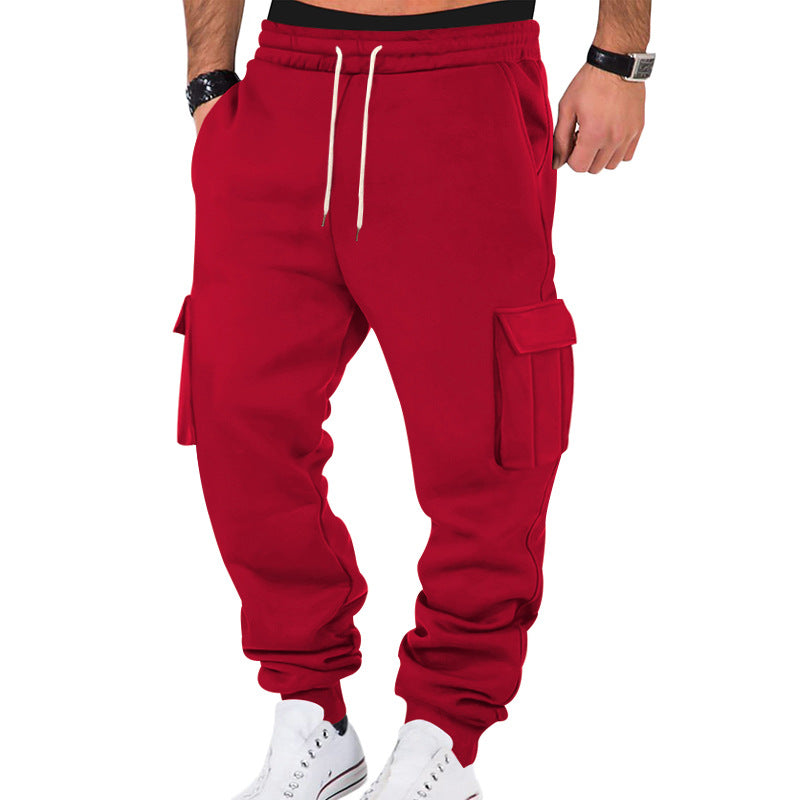 Men's Cargo Jogging Pants with Drawstring, Side Pockets, and Elastic Cuffs Mune Fashion