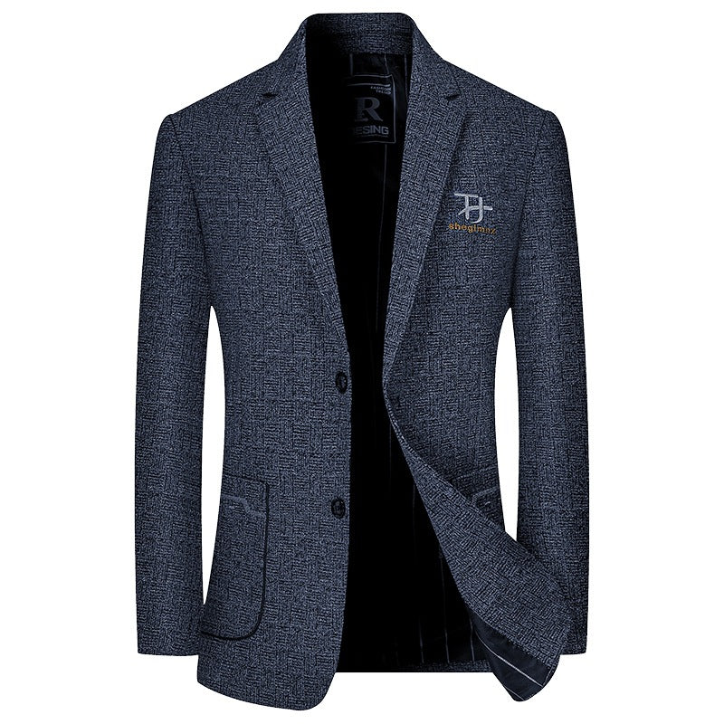 Men's Modern Single-Breasted City Blazer with Patch Pockets and Light Half Lining Mune Fashion