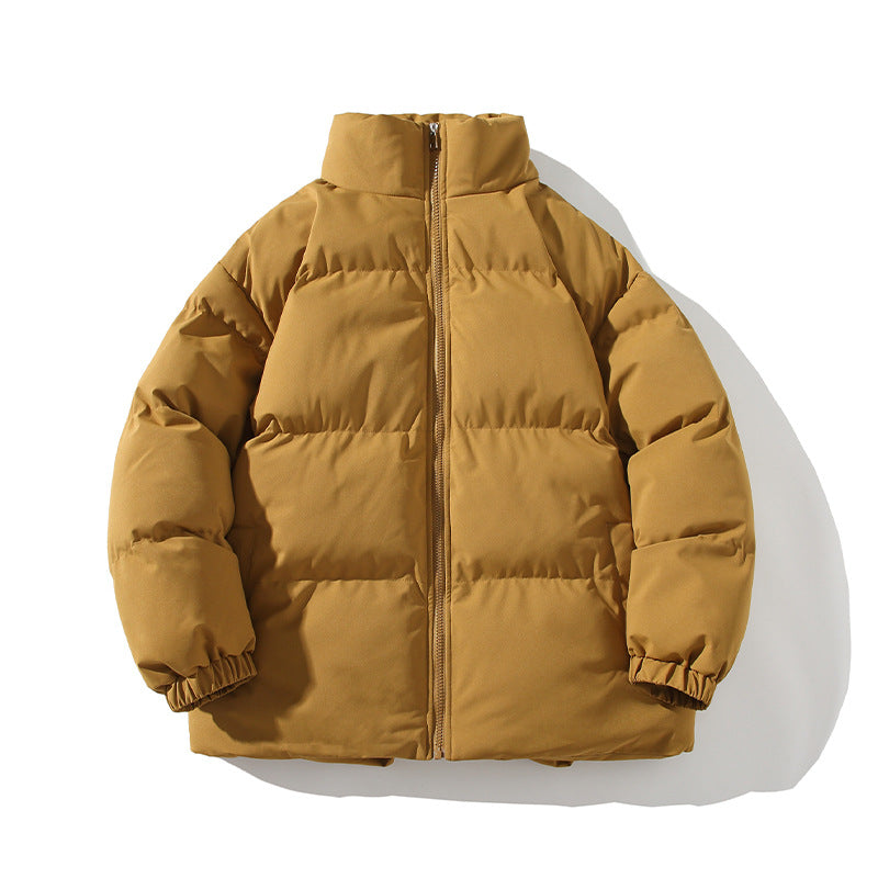 Men's Quilted Oversized Puffer Jacket with High Stand-Up Collar & Elastic Cuffs Mune Fashion