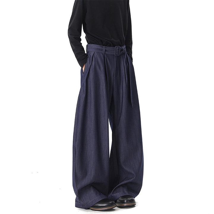 Women Wide Paperbag Pants with High Waist, Pleats and Waist Belt Mune Fashion