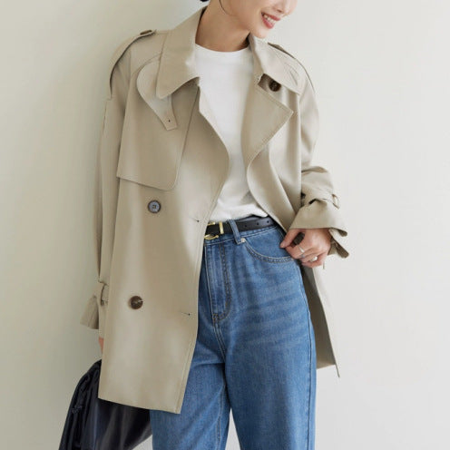 Women’s Stylish Trench Coat with Double Button Closure Mune Fashion