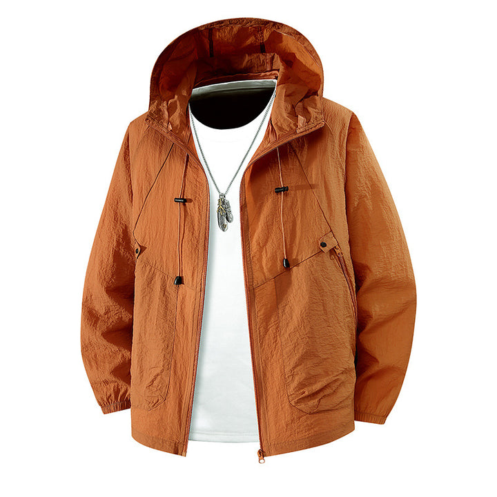 Men's Lightweight Hiking Jacket with Adjustable Hood