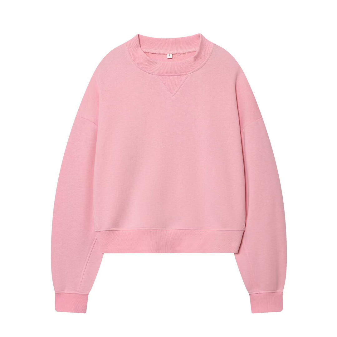 Women's oversized cropped sweatshirt with ribbed neckline Mune Fashion