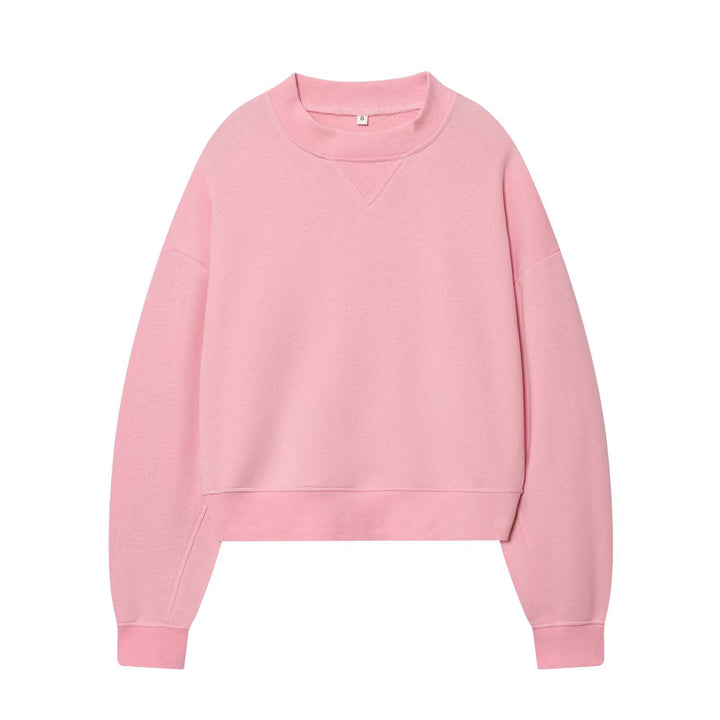 Women's oversized cropped sweatshirt with ribbed neckline Mune Fashion