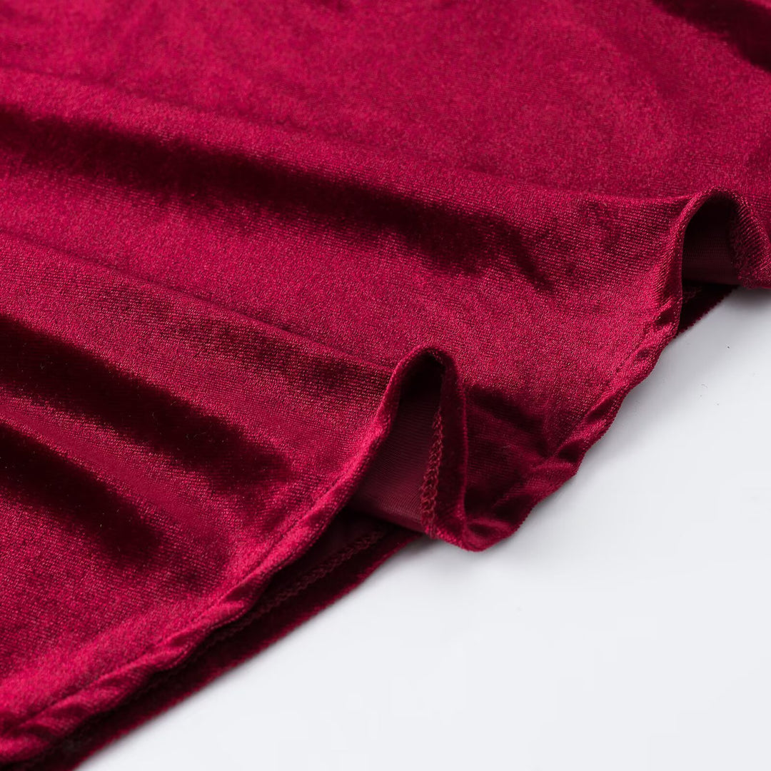 Women's maxi dress made of satin with a waterfall neckline and strap binding at the back Mune Fashion