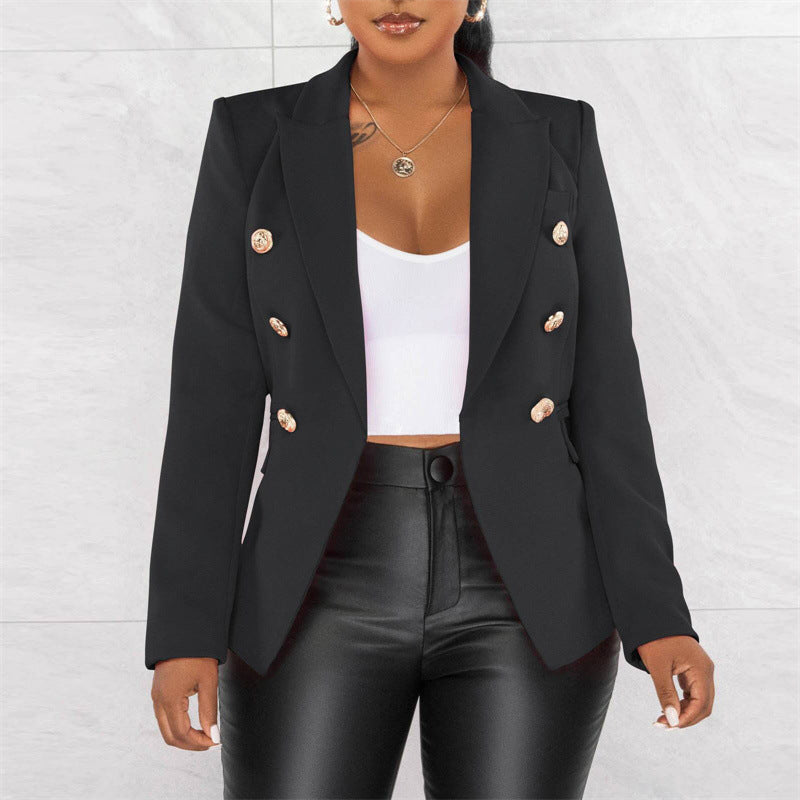 Women's Fashionable Double-Breasted Blazer Mune Fashion