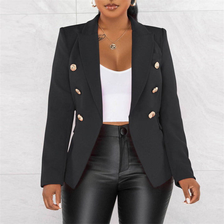 Women's Fashionable Double-Breasted Blazer Mune Fashion