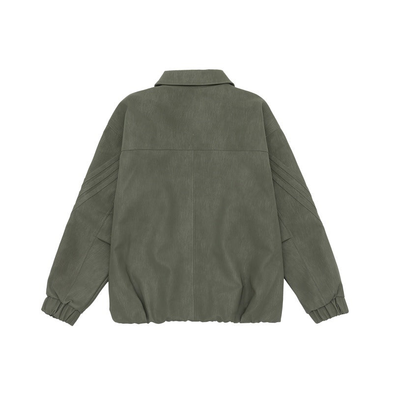 Unisex Boxy Shirt Jacket with concealed press stud placket, raglan seams and elastic hem Mune Fashion