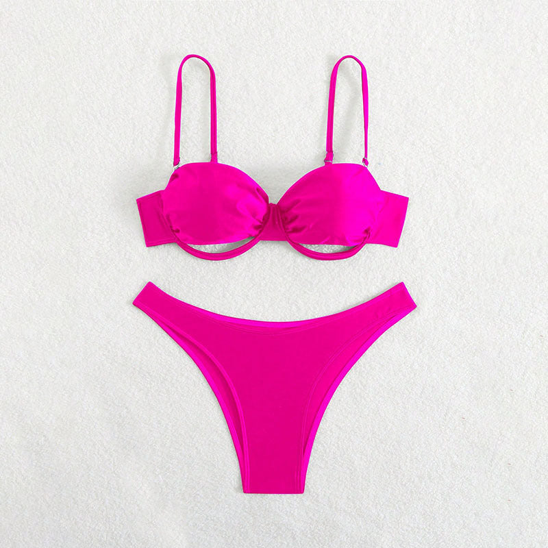 Women Push-Up Bikini Set with Elegant Ring Detail Mune Fashion