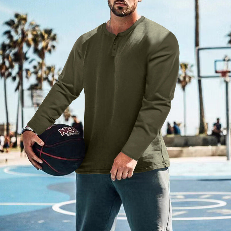 Men's casual long-sleeve shirt with short button placket, soft cotton jersey and slim silhouette Mune Fashion