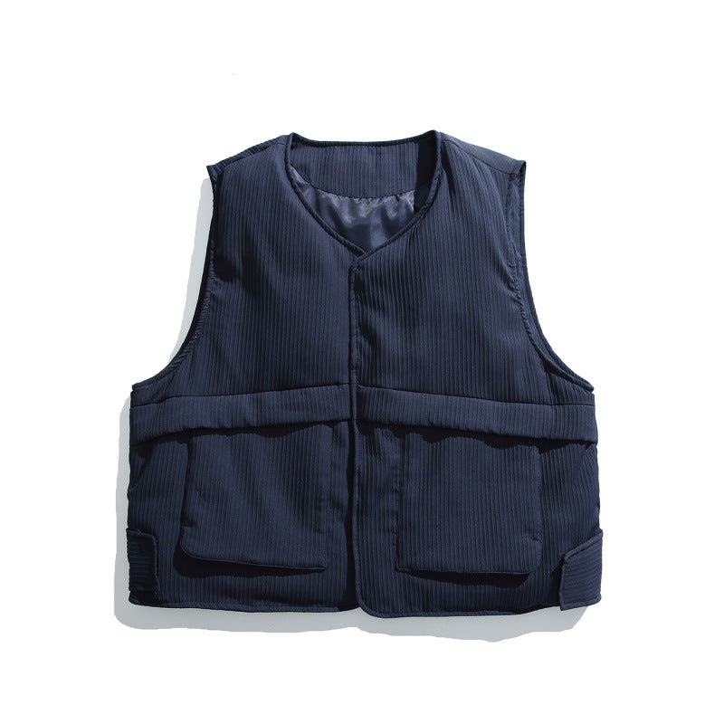 Unisex Padded Hooded Jacket with Removable Vest Insert and Ribbed Texture Mune Fashion