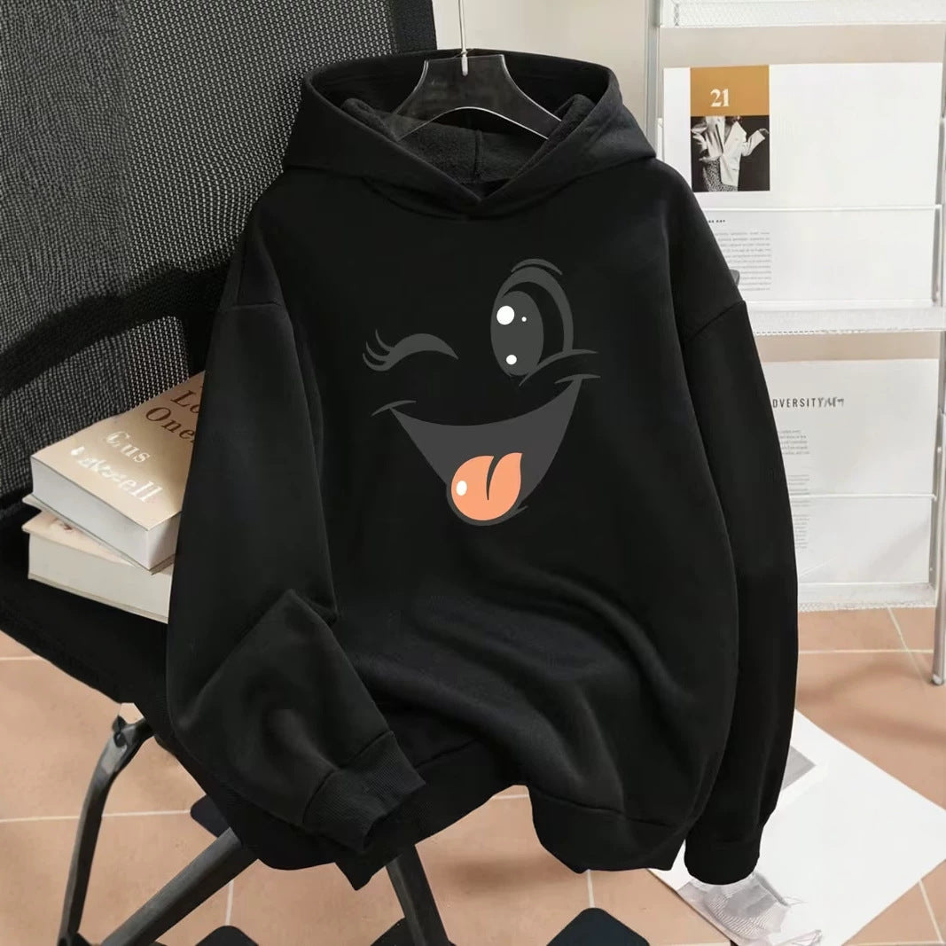 Women Funny Hoodie with Unique Emoji Design Mune Fashion