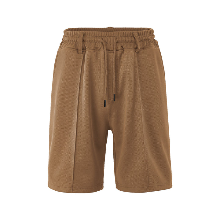 Men's Chino-inspired Relax Shorts with pleats, elastic drawstring and side pockets Mune Fashion