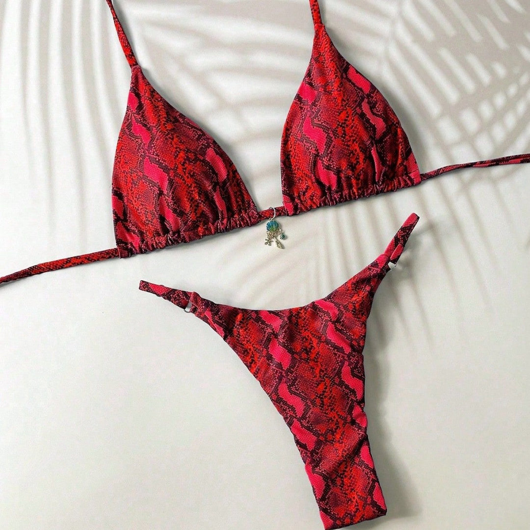 Ladies triangle bikini with snake motif Mune Fashion