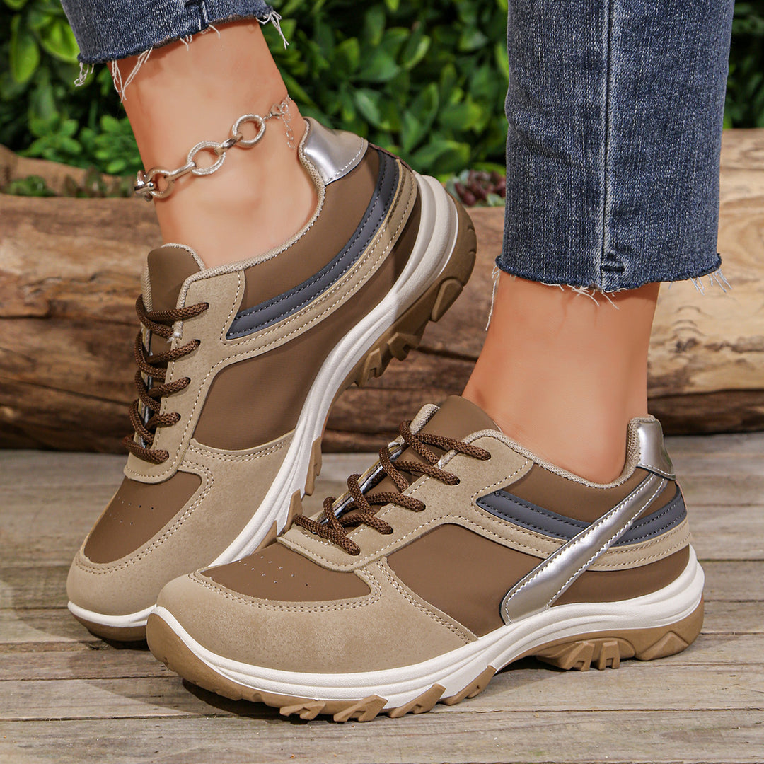 Damen Plateau-Sneaker mit robuster Profilsohle und gepolstertem Komfortfußbett Mune Fashion