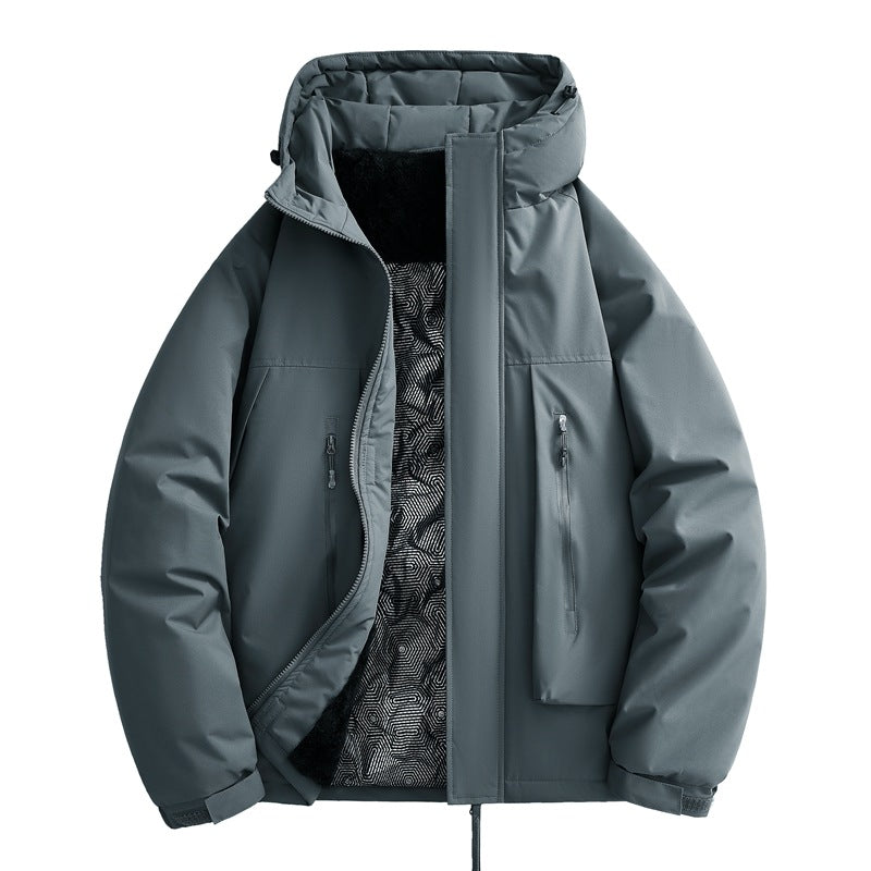Men's water-repellent padded winter jacket with hood and soft fleece lining Mune Fashion