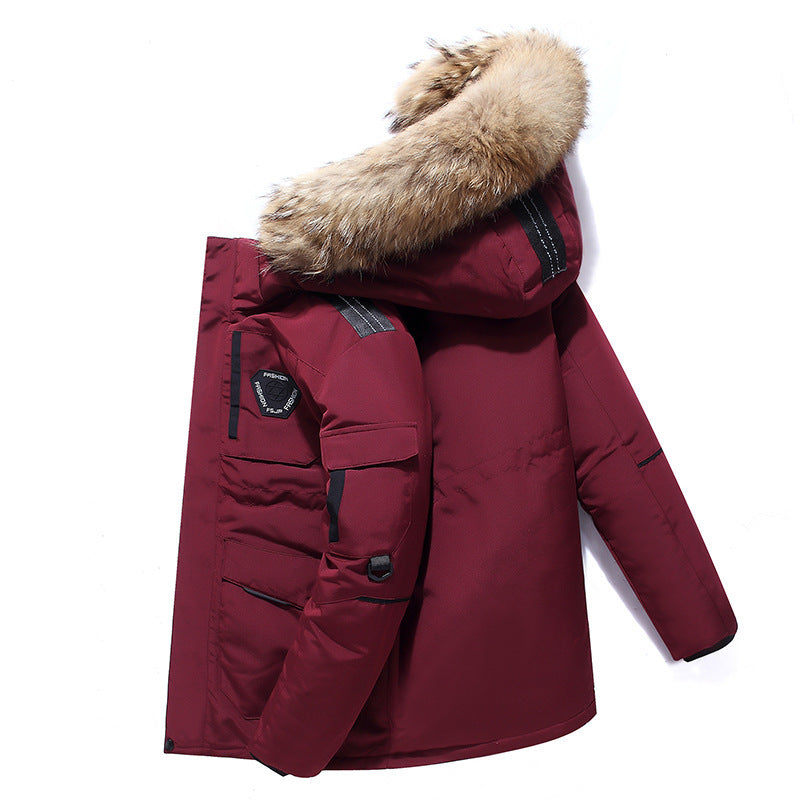 Men's sturdy winter parka with faux fur hood, padded thermal lining, and multifunction pockets Mune Fashion