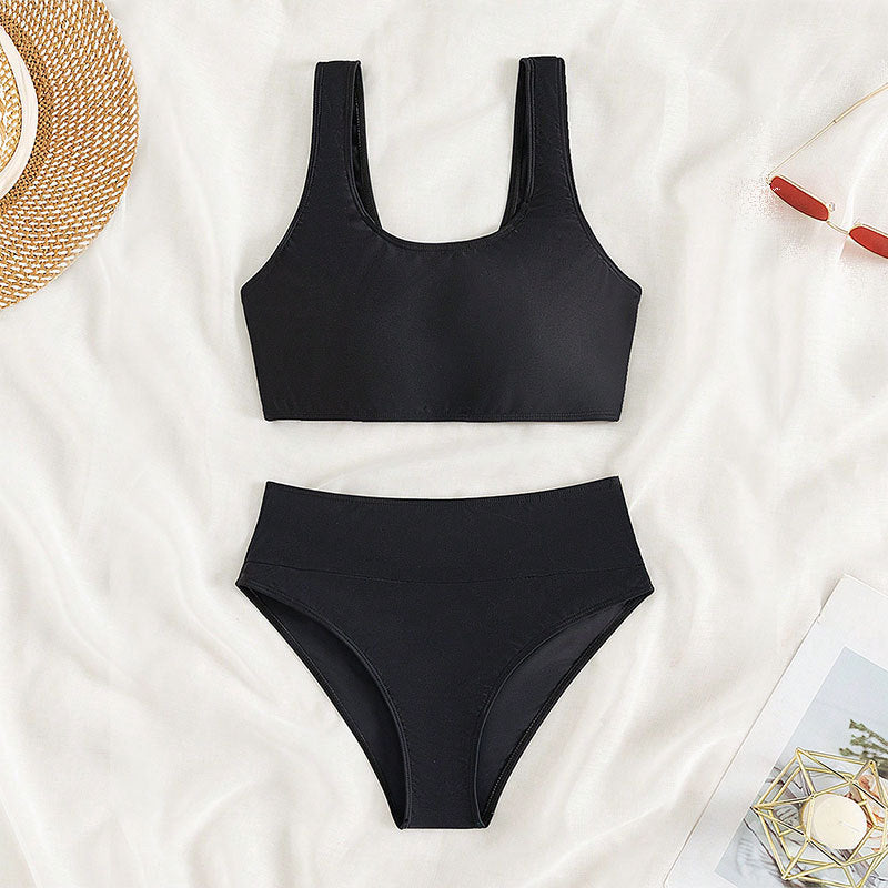 Women's sports bikini with high-waisted bottom and wide straps Mune Fashion
