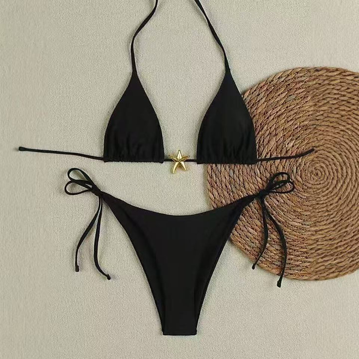Women's bikini set with adjustable triangle top and high waist bottom Mune Fashion