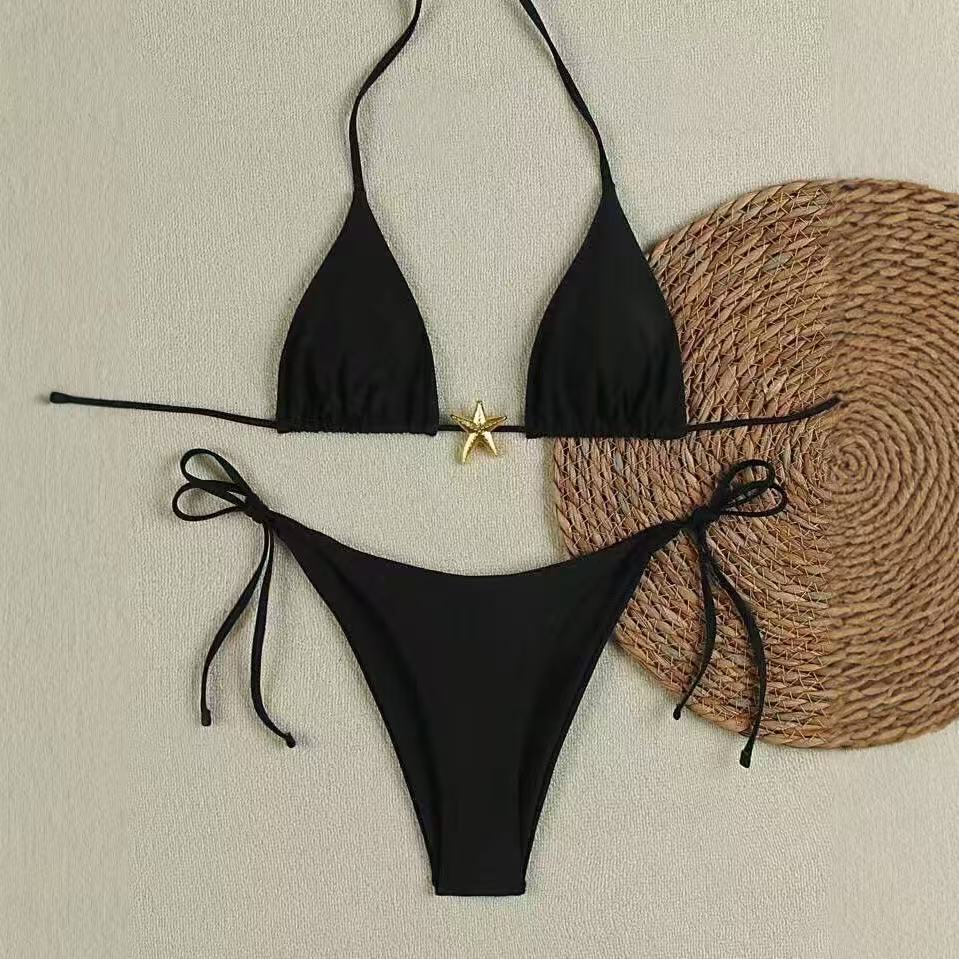 Women's bikini set with adjustable triangle top and high waist bottom Mune Fashion