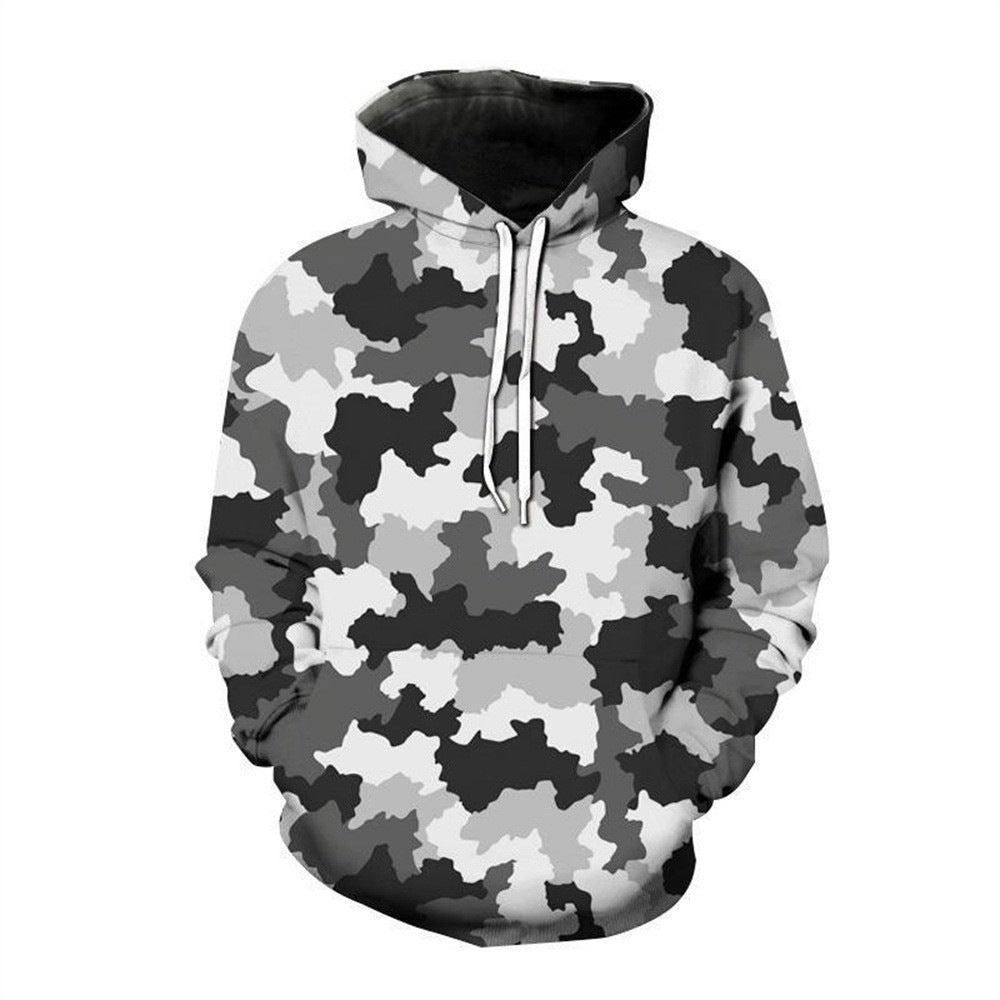 Women's hooded sweatshirt with modern camouflage pattern Mune Fashion