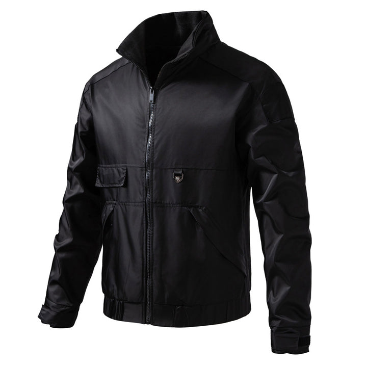 Men's water-repellent utility blouson with stand-up collar, kangaroo and flap pockets Mune Fashion
