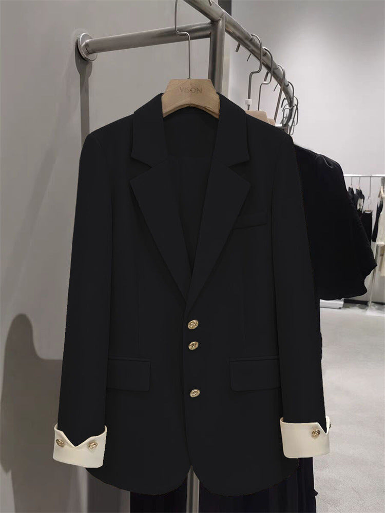 Women Elegant Blazer with Golden Button Details Mune Fashion