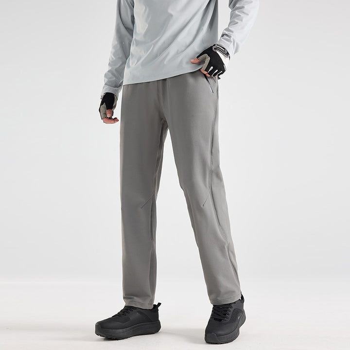 Men's Lightweight Tech Jogging Pants with Elastic Waistband, Zipper Pockets & Tapered Leg Mune Fashion