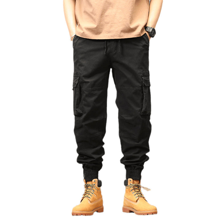 Men's Tapered Cargo Jogger Pants with Reinforced Knee Areas and Elastic Hem Mune Fashion