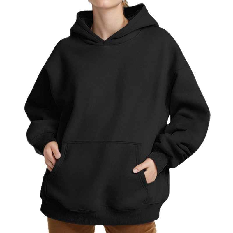 Ladies' extra wide boxy hooded sweatshirt with deep shoulder fit, kangaroo pocket, and brushed interior Mune Fashion