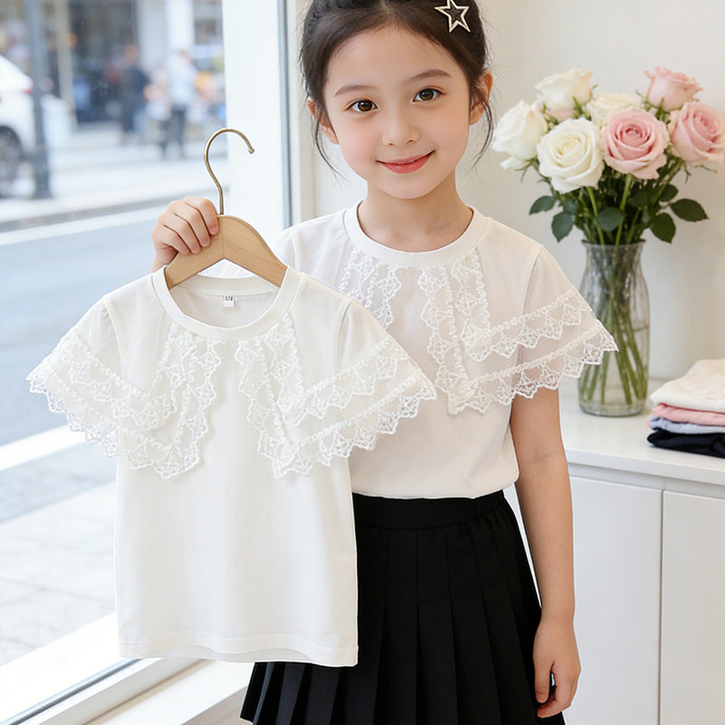 Girl T-shirt with ruffle details Mune Fashion