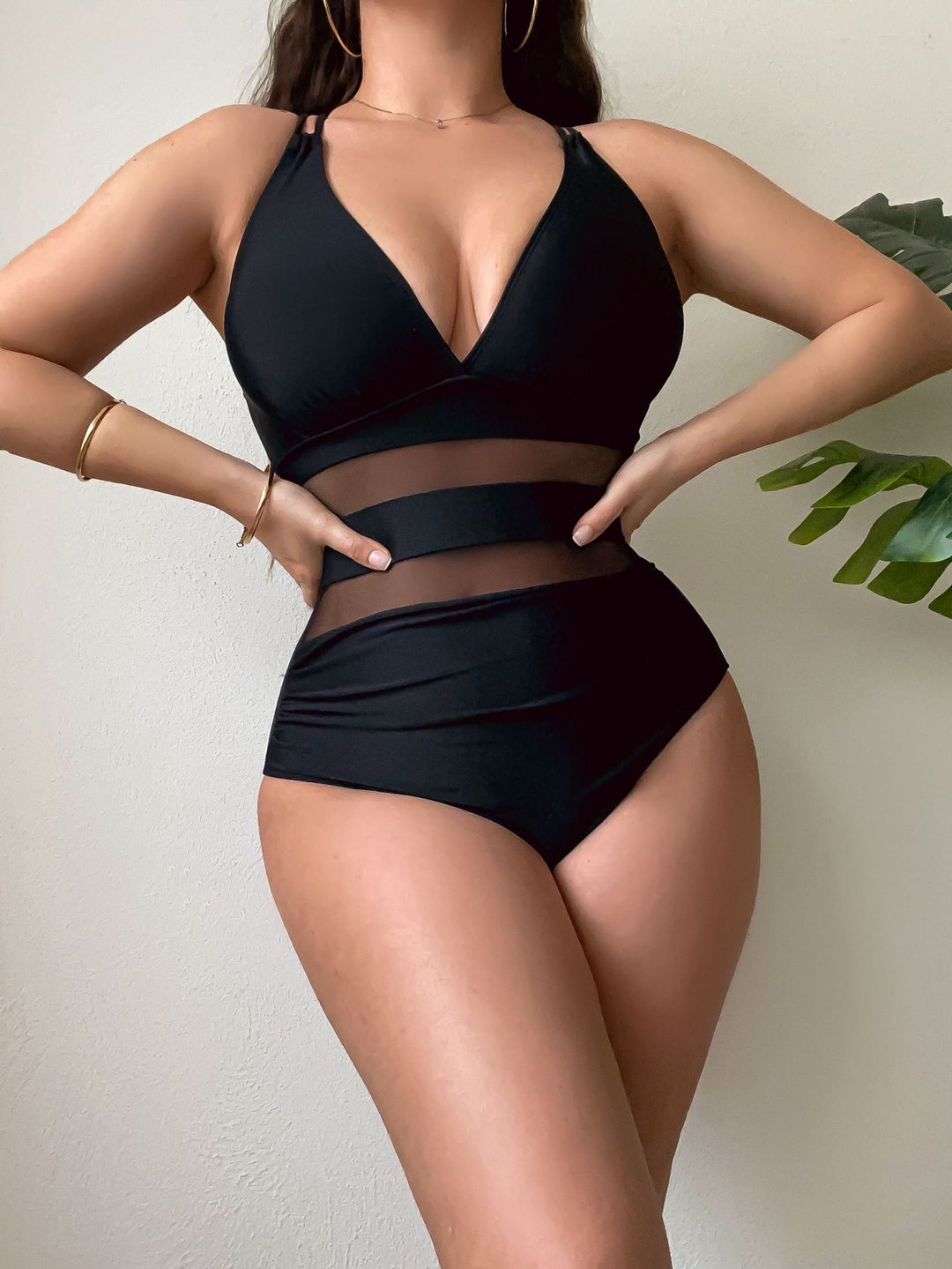 Ladies sporty swimsuit with transparent waist Mune Fashion