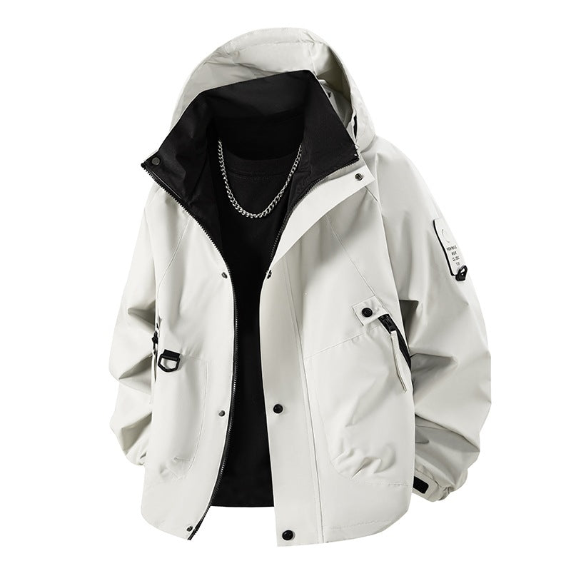 Men's Technical Utility Field Jacket with Hood, Water-Resistant Shell & Multi-Pocket Mune Fashion