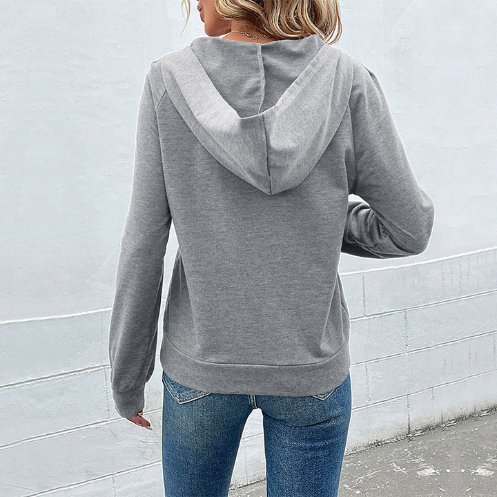 Women's hoodie with decorative button placket, raglan sleeves, and kangaroo pocket Mune Fashion