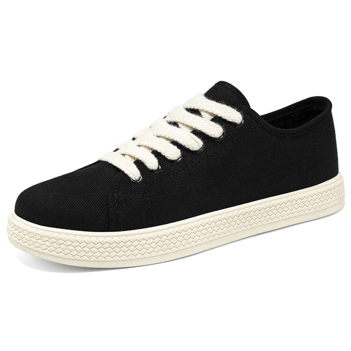 Women's nan canvas sneakers with braided platform rubber sole, breathable textile lining, and extra wide cotton laces Mune Fashion
